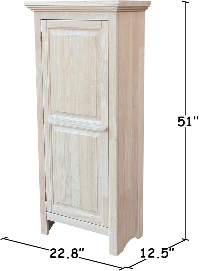 Single Jelly Cabinet, Solid Parawood Construction, 22.8"W x 12.5"D x 51"H