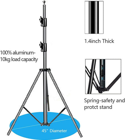 SLOW DOLPHIN Photo Video Studio 12ft (W) x 10ft (H) Heavy Duty Adjustable Photography Backdrop Stand Background Support System Kit with Carry Bag