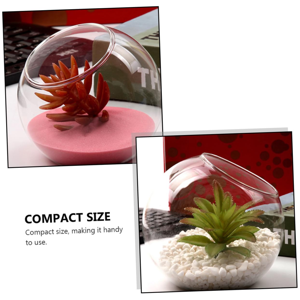 GANAZONO 2Pcs Micro Landscape Glass Bottle Terrarium Decor DIY Container for Plants Glass for Bedroom Living Office and Handmade