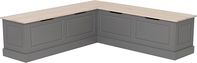 Linon Harris Grey and Maple Solid Pine Backless Nook