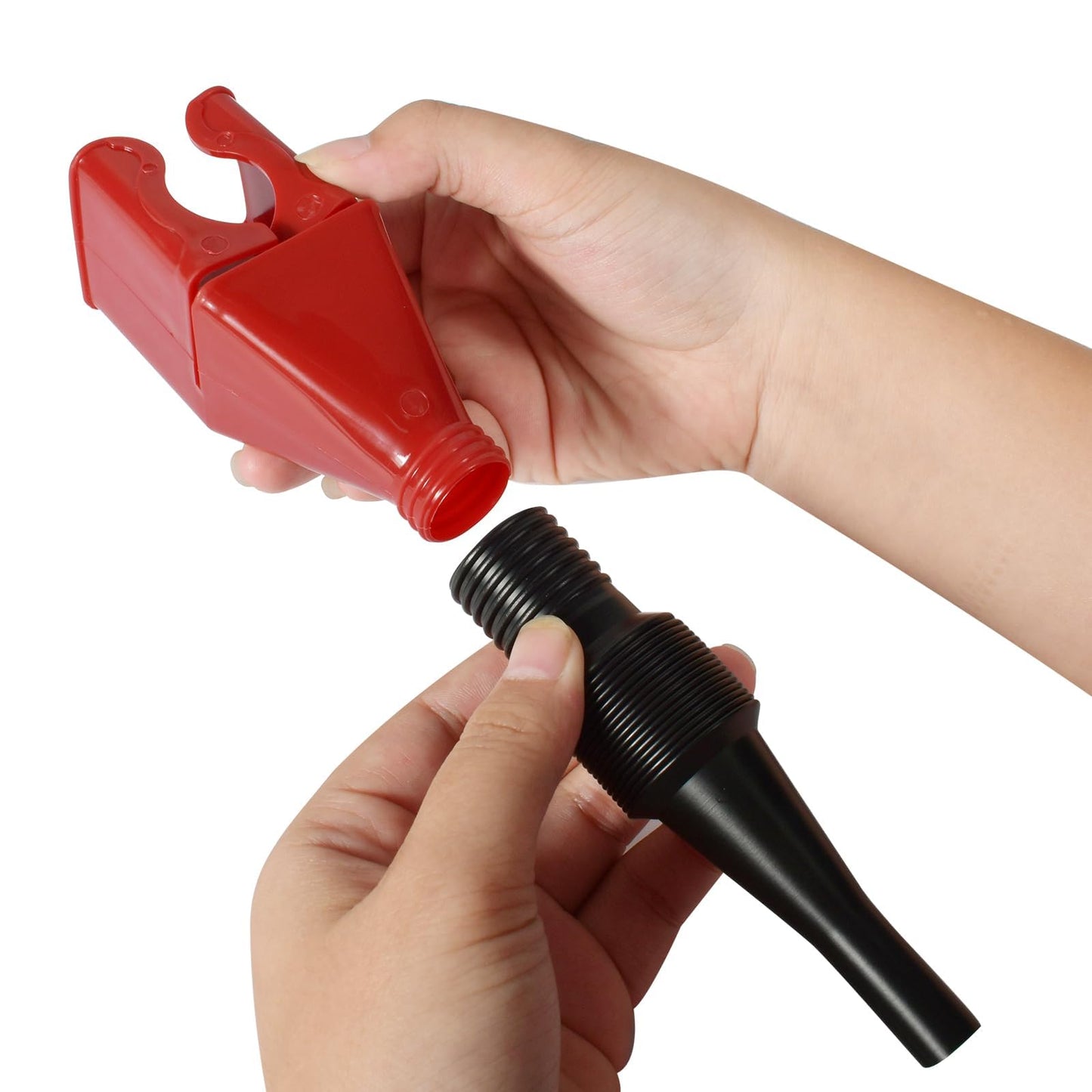 Retractable Fuel Funnel 4PCS, Durable & Foldable Design, Use for Discharging Gasoline, Diesel or Other Liquids from Trucks and Car Motorcycle，Oil Change Accessories.
