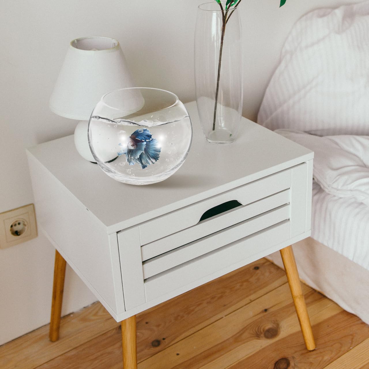 Baluue Round Glass Fish Bowl 5.90 Inch Clear Bubble Vase Terrarium Planter for Hydroponic Plants Flower Display Home Office Decor Compact Design