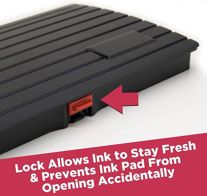 Large Premium Brown Ink Stamp Pad - 5" by 7" - Quality Felt Pad - Case with Closing snap