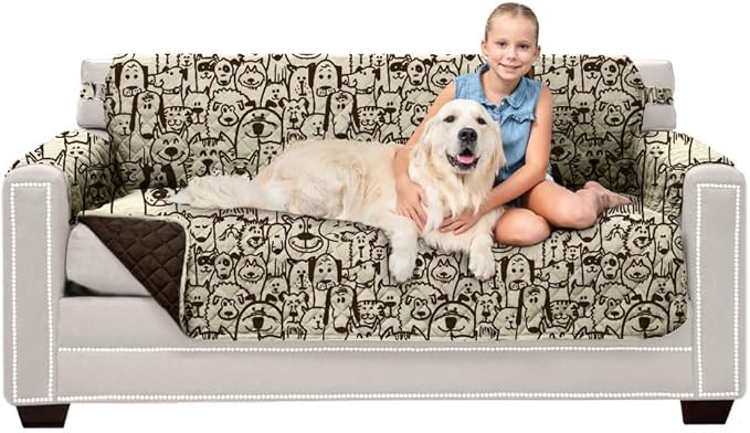 Sofa Shield® Couch Slip Covers for Dogs, Reversible Furniture Protector
