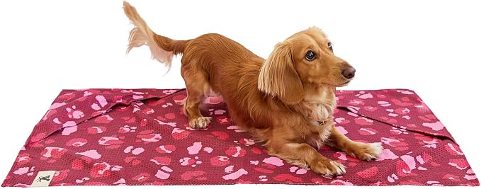 Dock & Bay Pet Towel - Super Absorbent & Quick Drying Dog Towels with Bag - 100% Recycled - Pink Paws, Medium (90x50cm, 35x19)