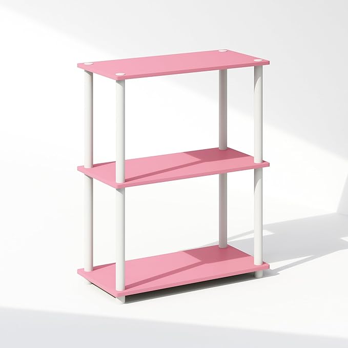 Furinno Turn-N-Tube Book Shelf, 3-Tier Bookshelf, Bookcase