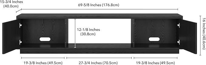 Henn&Hart Fluted TV Stand for TVs up to 78"