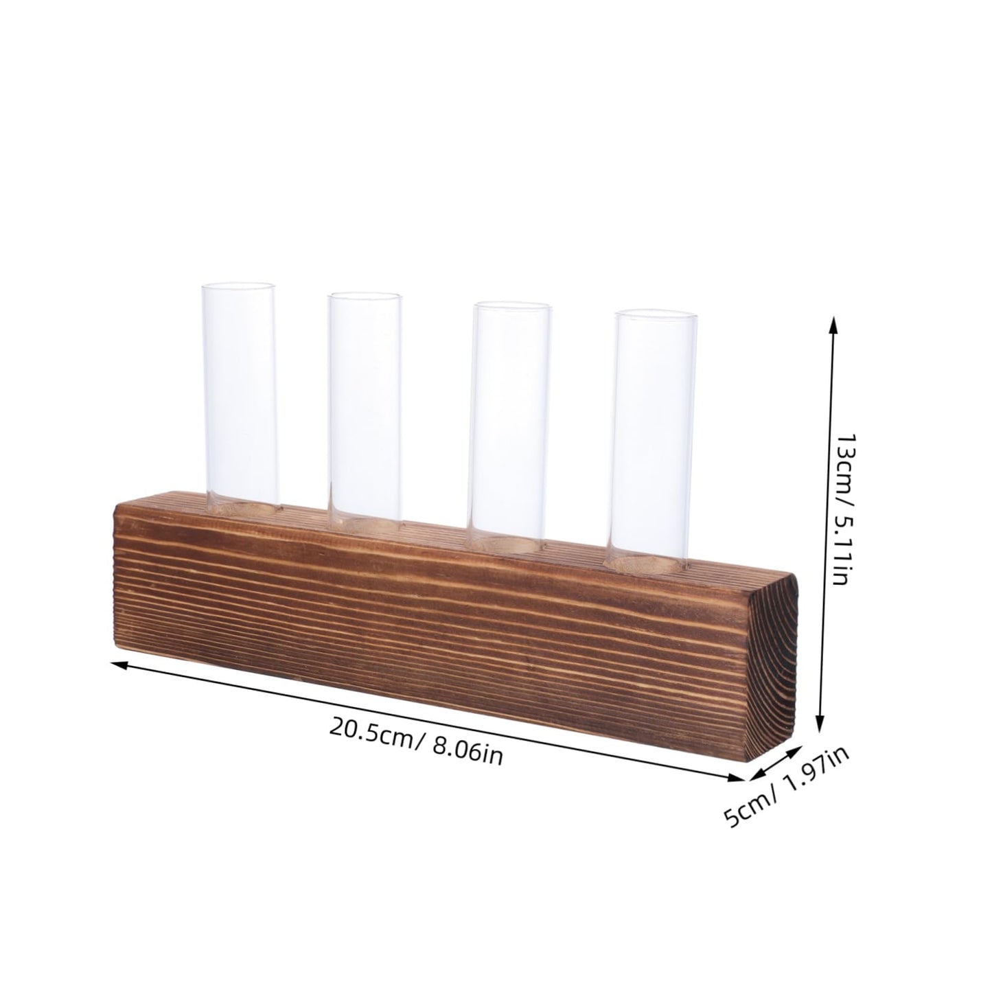 FUNOMOCYA Creative Hydroponic Glass Vases Wooden Stand Plant Terrarium for Home Decoration for Indoor Gardening for Plant Lovers 1 Set