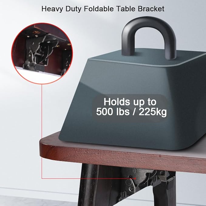 4 Pack Folding Brackets for Table Bed Leg Feet, Self-Lock Hinge Hardware
