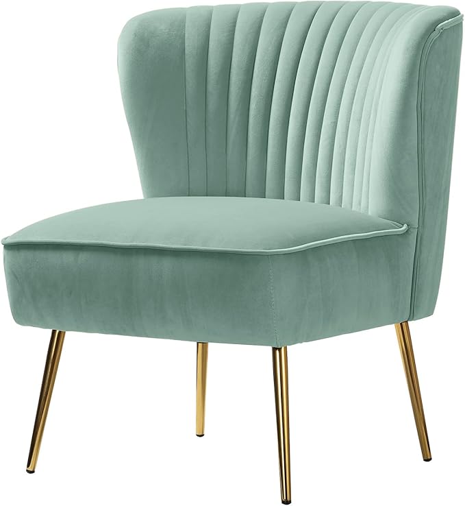 HULALA HOME Velvet Accent Chair, Modern Upholstered Cute Side Chair