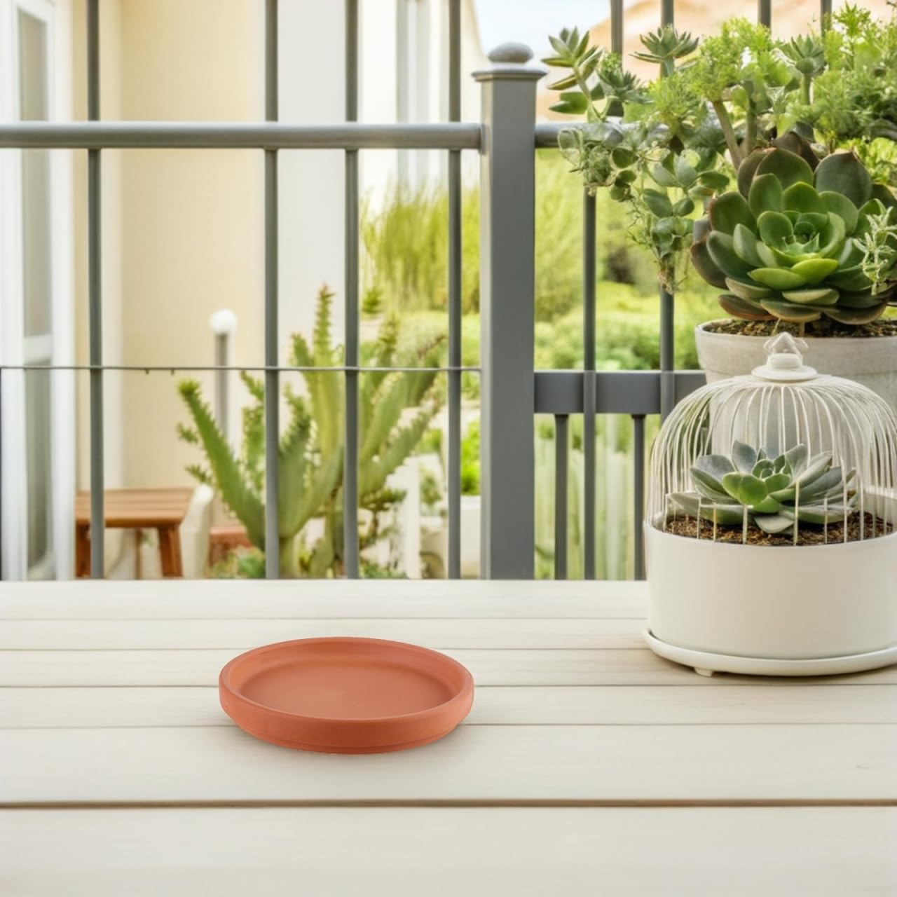 DECHOUS 5Pcs Terracotta Plant Saucer Pots Tray - 3.14 Inch Round Planter Saucers Small Plant Pot Clay Trays for Indoor Outdoor Gardening