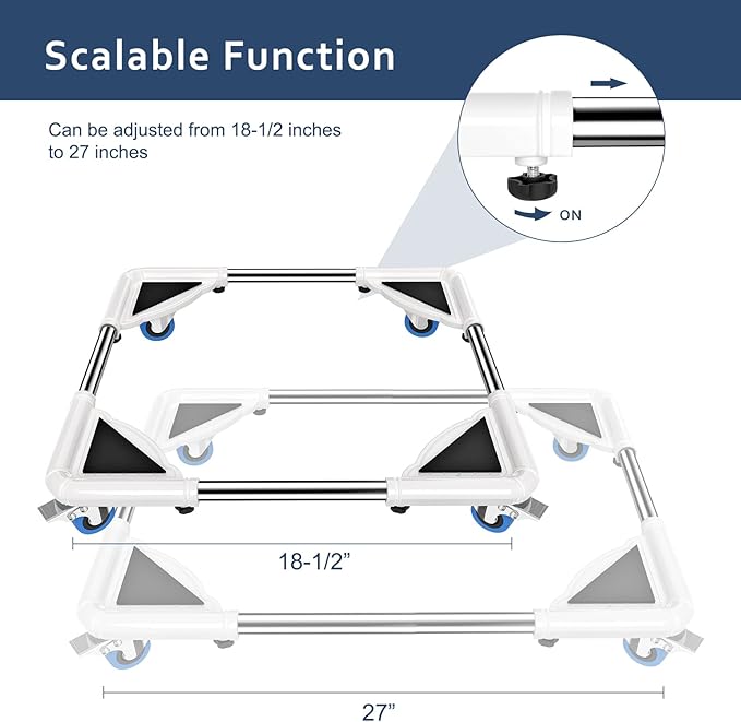 SPACECARE Mini Fridge Stand Mobile Roller, Adjustable Furniture Dolly