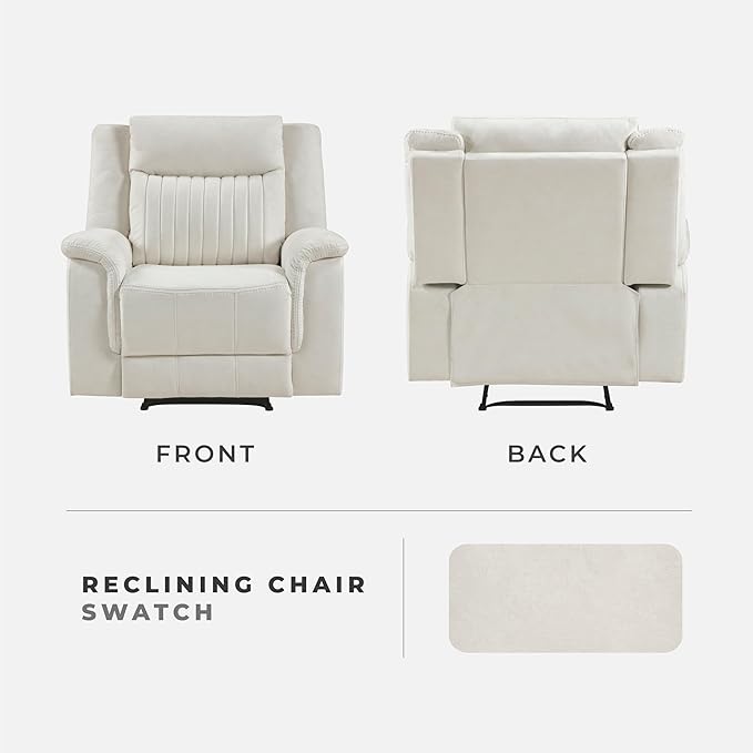 Lexicon Manual Recliner Chair, Polished Microfiber Reclining Sofa Chair