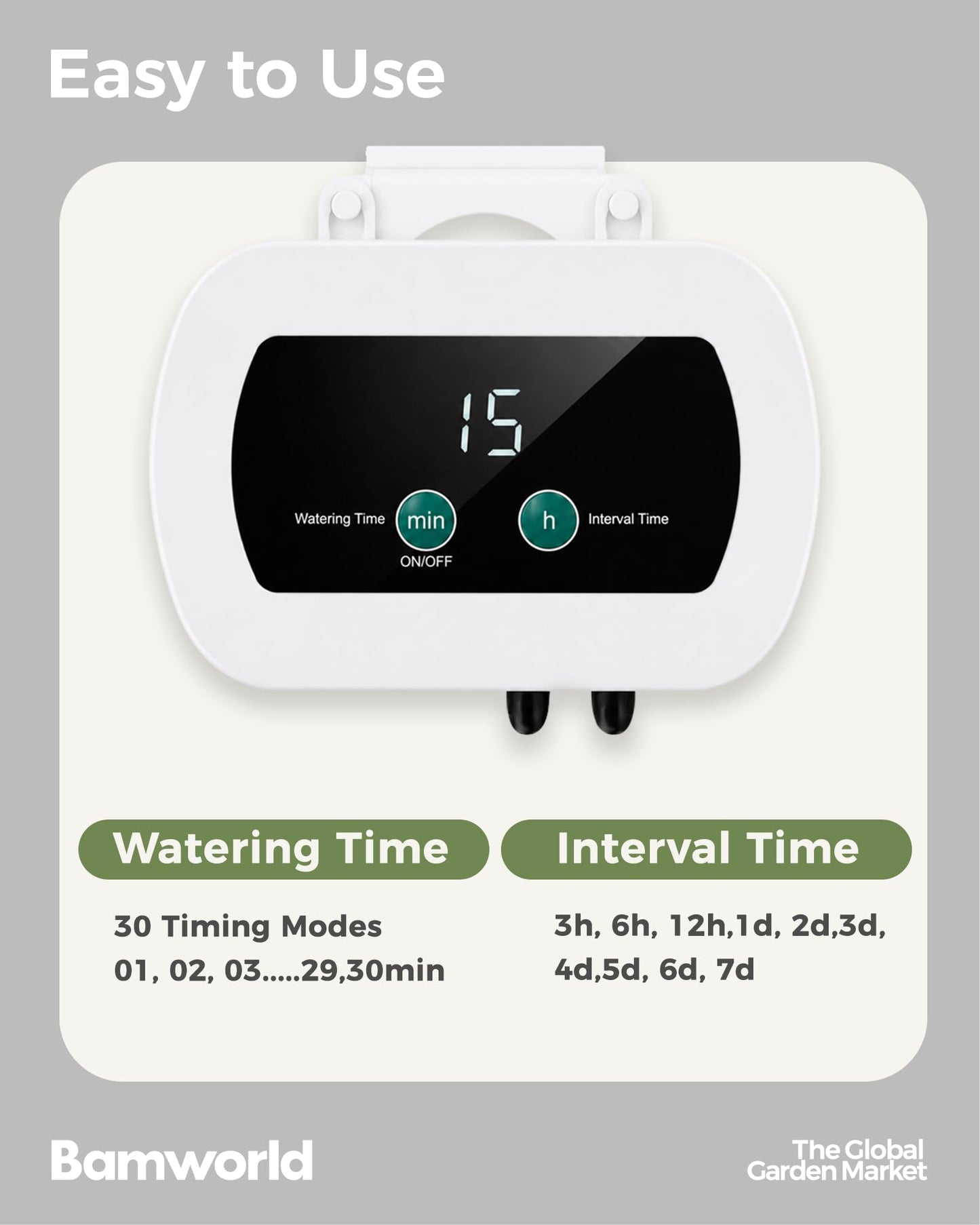Bamworld Automatic Plant Waterer for 10 Potted Plants Indoor Automatic Watering System for Garden Plant Watering Devices with Adjustable Timer Auto Irrigation System for Garden Potted Plants Outdoor