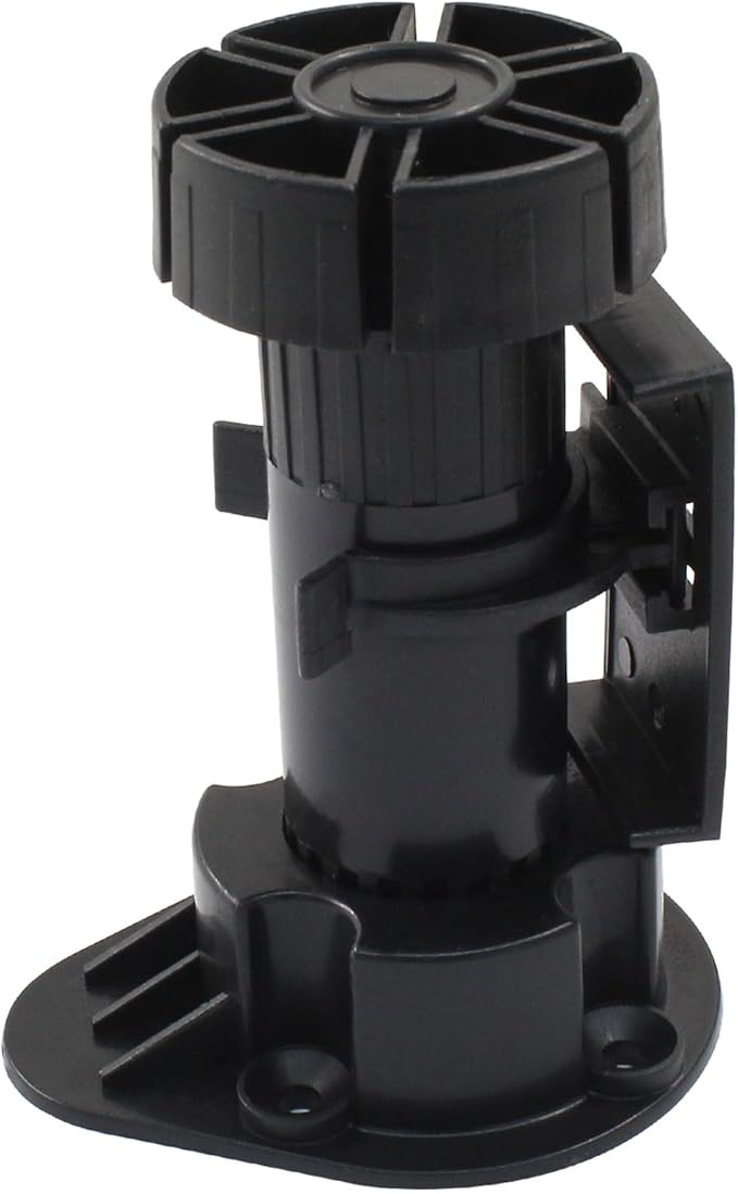 Jiozermi 4 Pack Black Plastic Cabinet Legs, Adjustable Furniture Feet