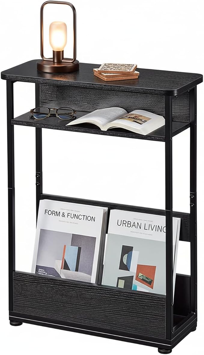 Narrow Side Table, 3-Tier Slim End Table