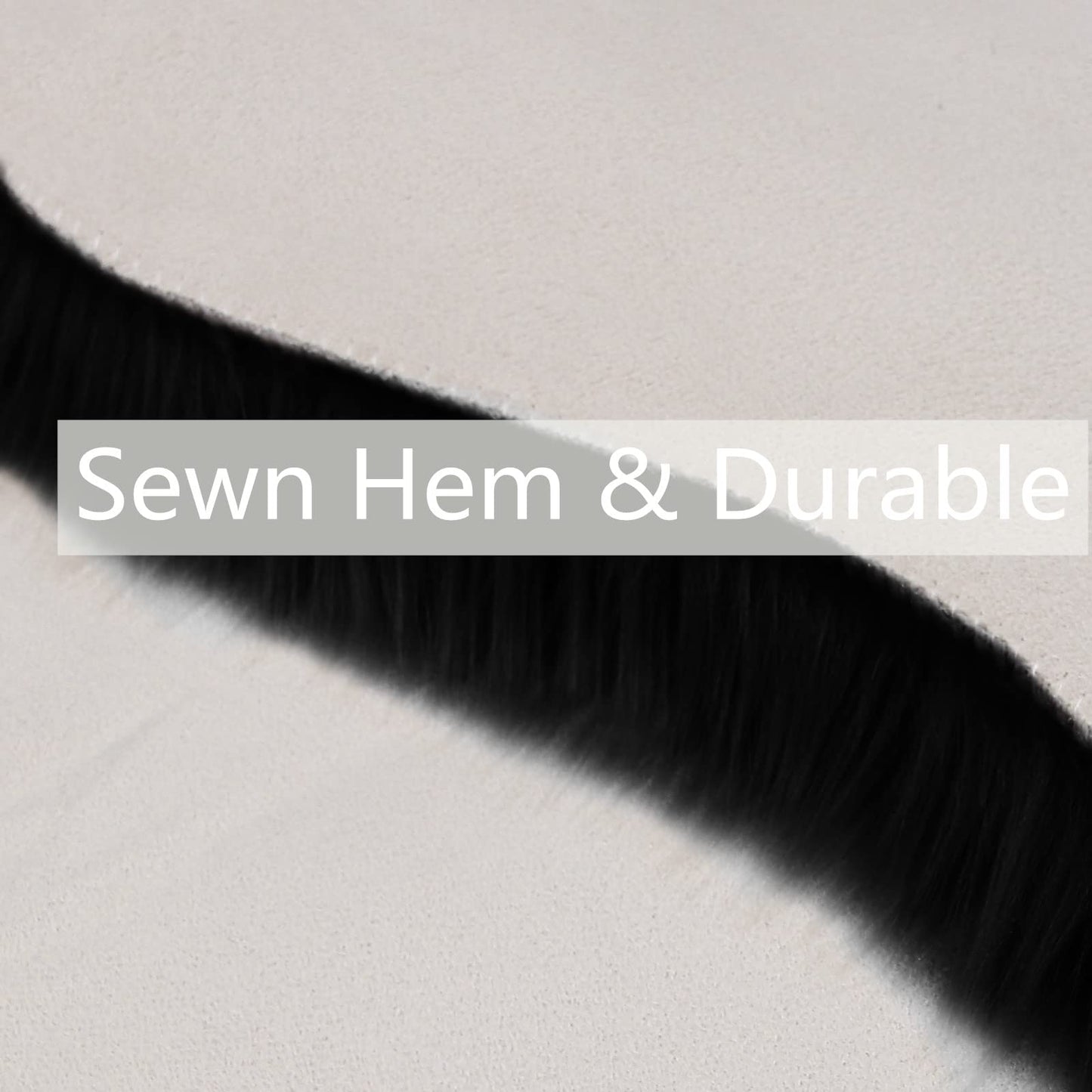 duduta Black Faux Sheepskin Runner Rugs 2x6 ft, Fluffy Shag Bedroom Rug Fur Couch Sofa Covers Halloween Decor Washable