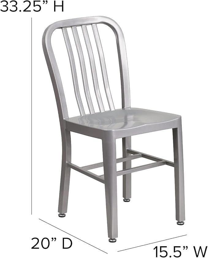 Flash Furniture Gael Indoor/Outdoor Modern Metal Dining Chairs,