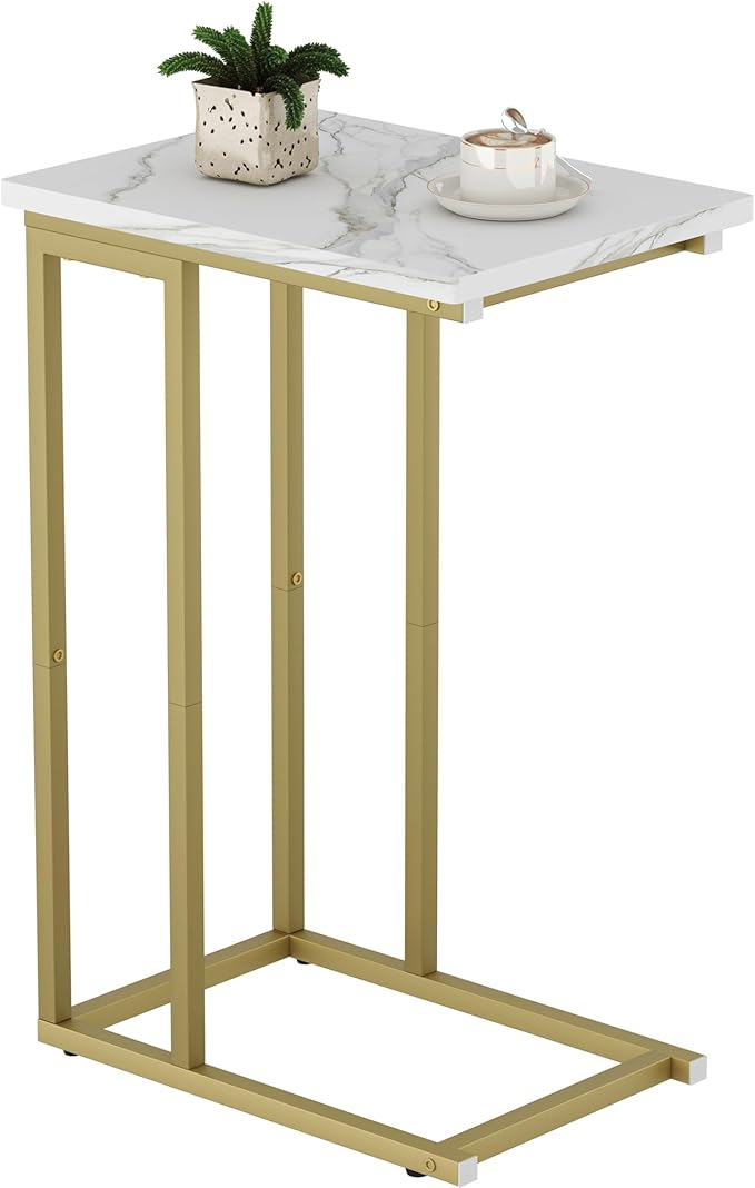 Function Home C Shaped End Table, Small Side Tables