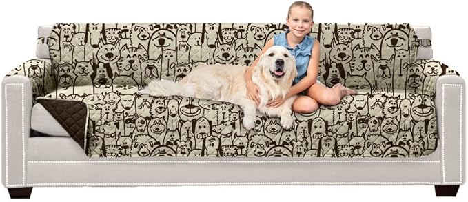 Sofa Shield® Couch Slip Covers for Dogs, Reversible Furniture Protector