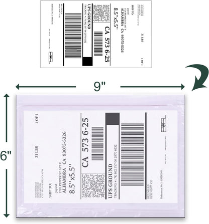 6''x9'' Clear Packing List Envelopes, Top Loading Shipping Label Envelopes Pouches, Adhesive Shipping Label Sleeves/Mailing Pouches for Shipping (50pcs)