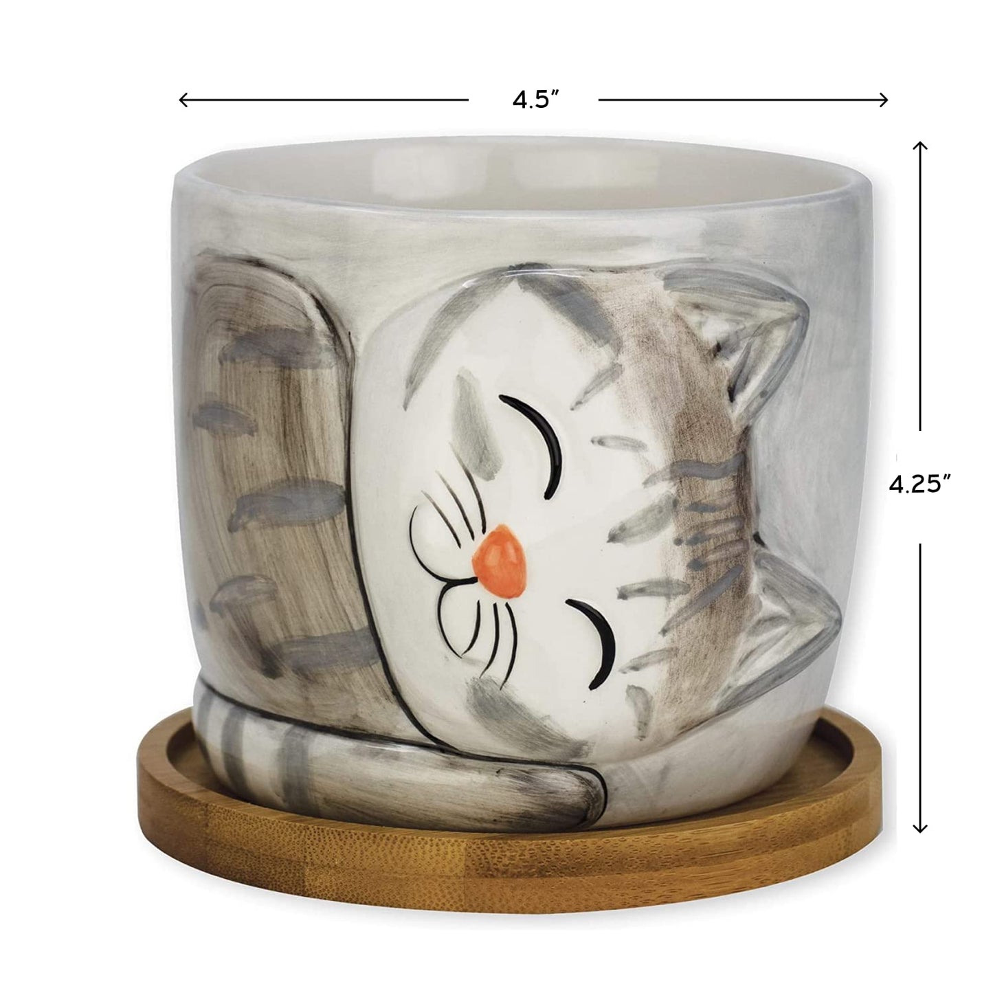 Window Garden Animal - Large Kitty Pot (Barney) Purrfect for Indoor Live House Plants, Succulents, Flowers and Herbs, Super for Cat Lovers, Cat
