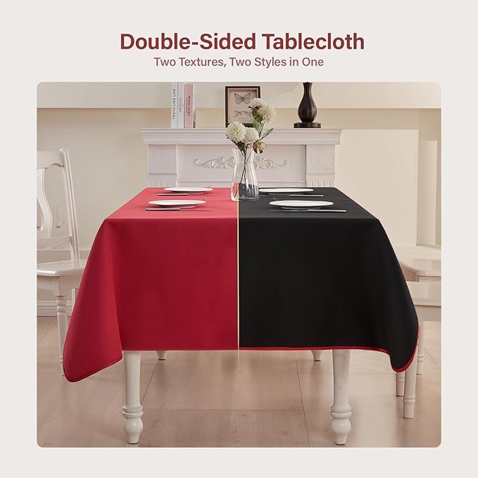 BALCONY & FALCON Rectangular Table Cloth Water Resistant Double-Sided Usable