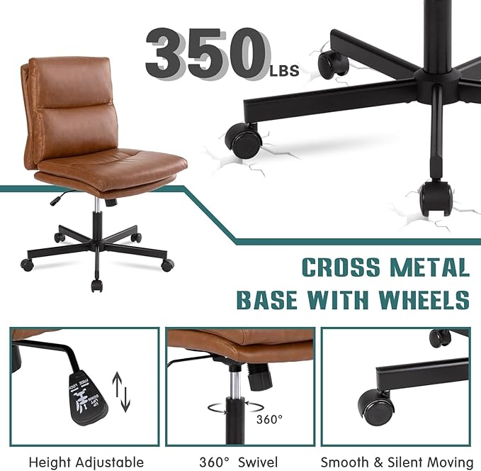 LUCKWIND Armless Office Desk Chair