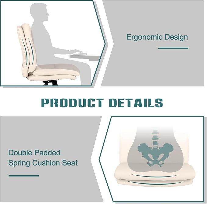 LUCKWIND Armless Office Desk Chair