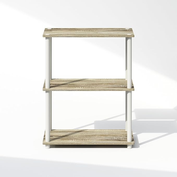 Furinno Turn-N-Tube Book Shelf, 3-Tier Bookshelf, Bookcase