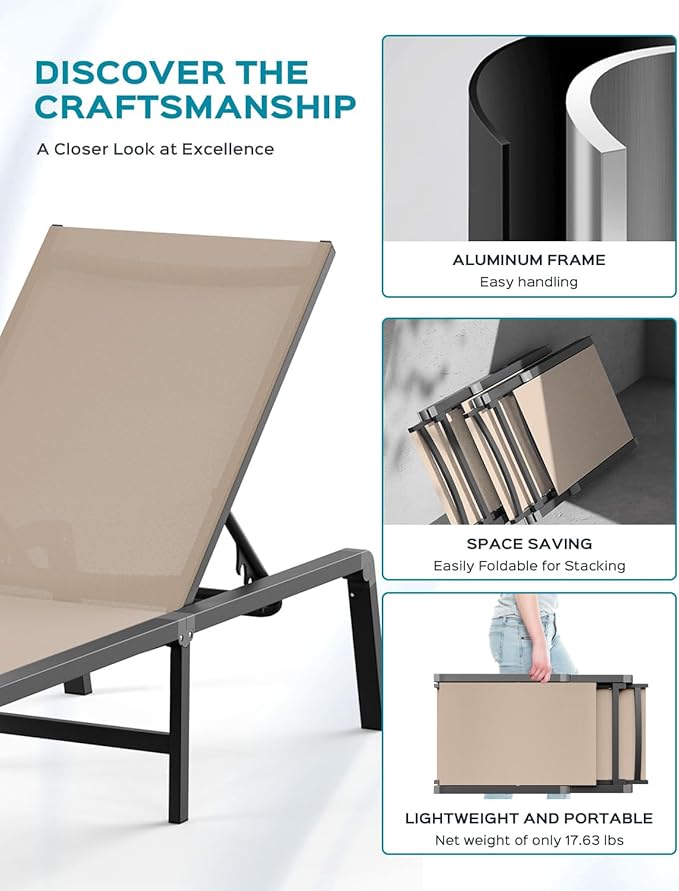 Aluminum Chaise Lounge Ourdoor