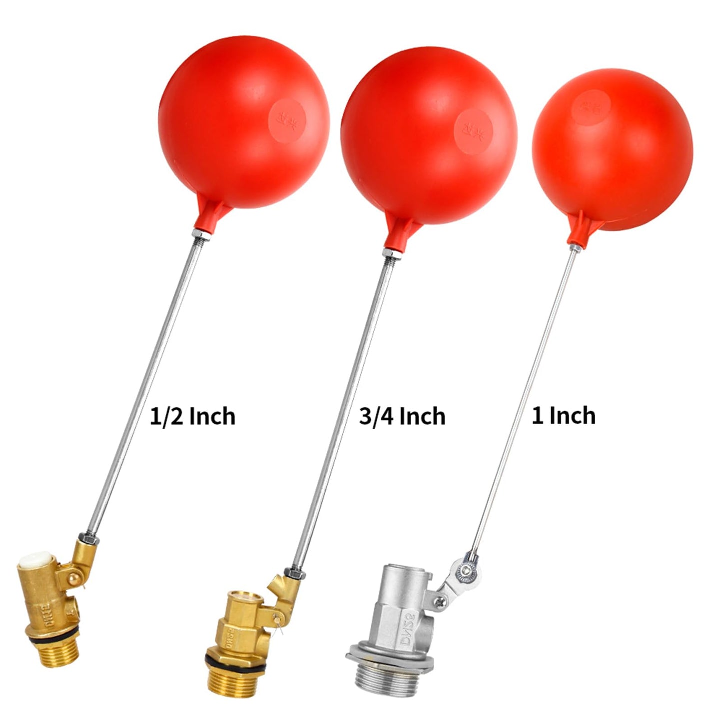 YajuPavilion 3/4 Inch float valve for water tank | water trough float valve| water float valve| Automatic Water Level Control for Water Tanks| Automatic stock tank | With 6 Inch Float Ball(2-Pack)