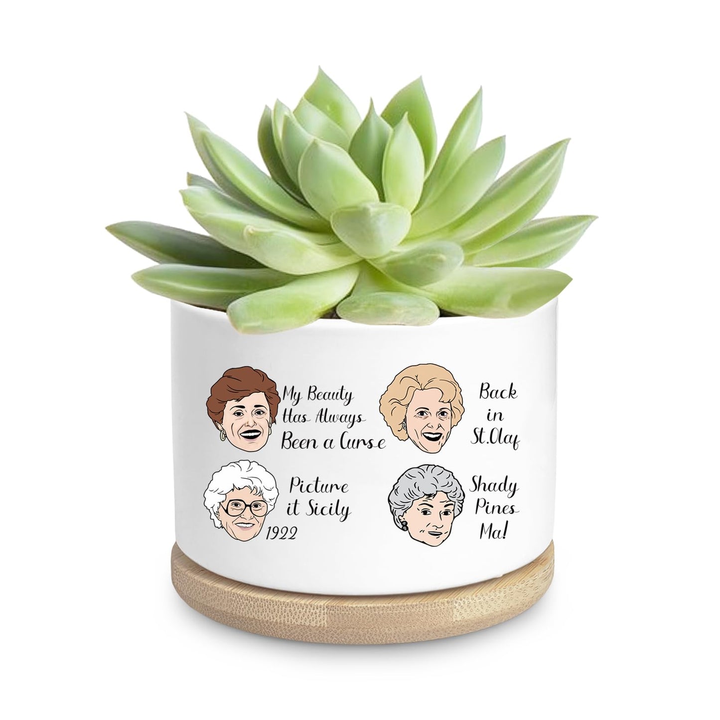 Golden Girls Planter, Golden Girls Merchandise, Friend Gifts for Women, Funny Succulent Planter, Flower Cactus Plant Pot, Friendship Gifts for Friends Bestie Sister Birthday (Plant Not Included)