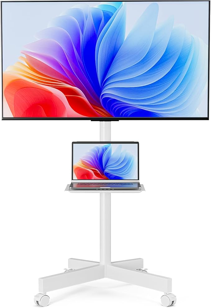 Mobile TV Stand for 23-65 Inch LCD LED Flat/Curved Panel Screen TVs, Height
