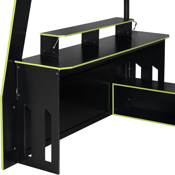 Full Size Wood Esports Loft Bed