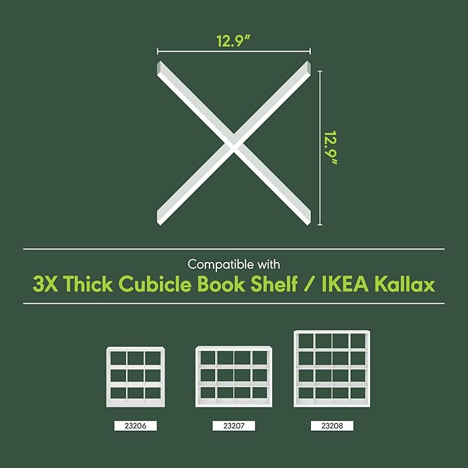 Furinno Cubicle Cube Insert, X-Shelf Cube Organizer, 3-Shelf Accessory