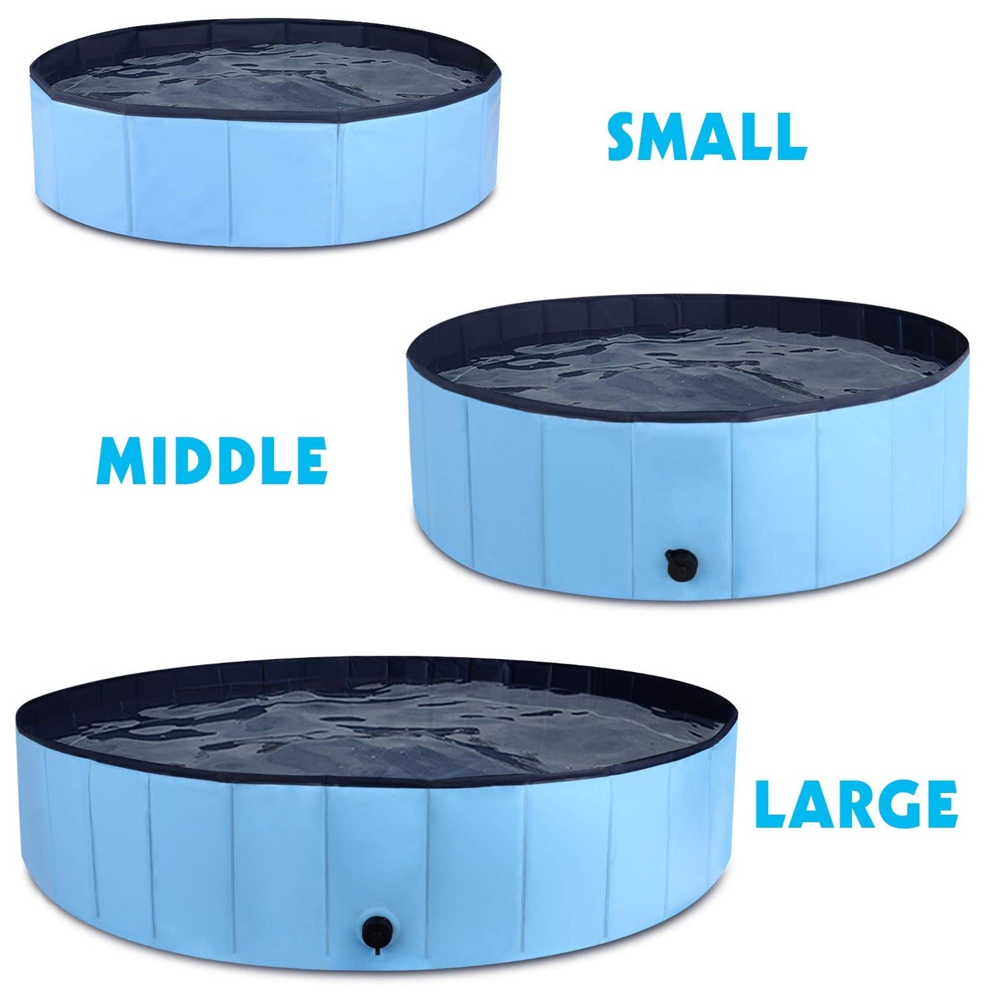 MorTime Foldable Dog Pool Portable Pet Bath Tub Large Indoor & Outdoor Collapsible Bathing Tub for Dogs and Cats (L, 63" x 12")