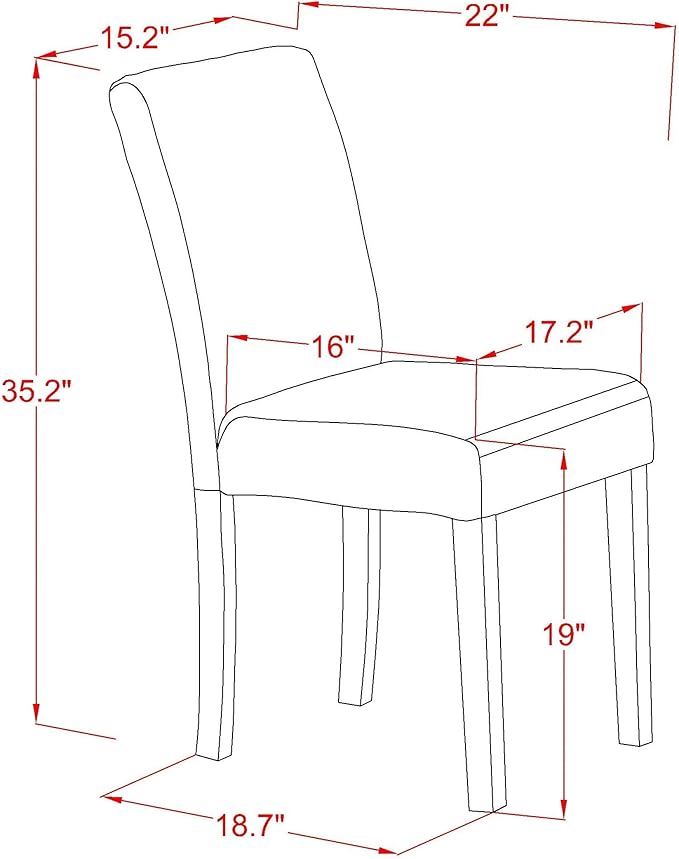 East West Furniture ABP1T73 Abbott Parson Dining Room Chairs