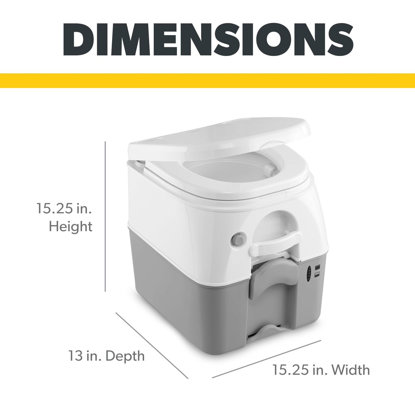 Dometic 301097606 Portable Toilet 5.0 Gallon, Gray
