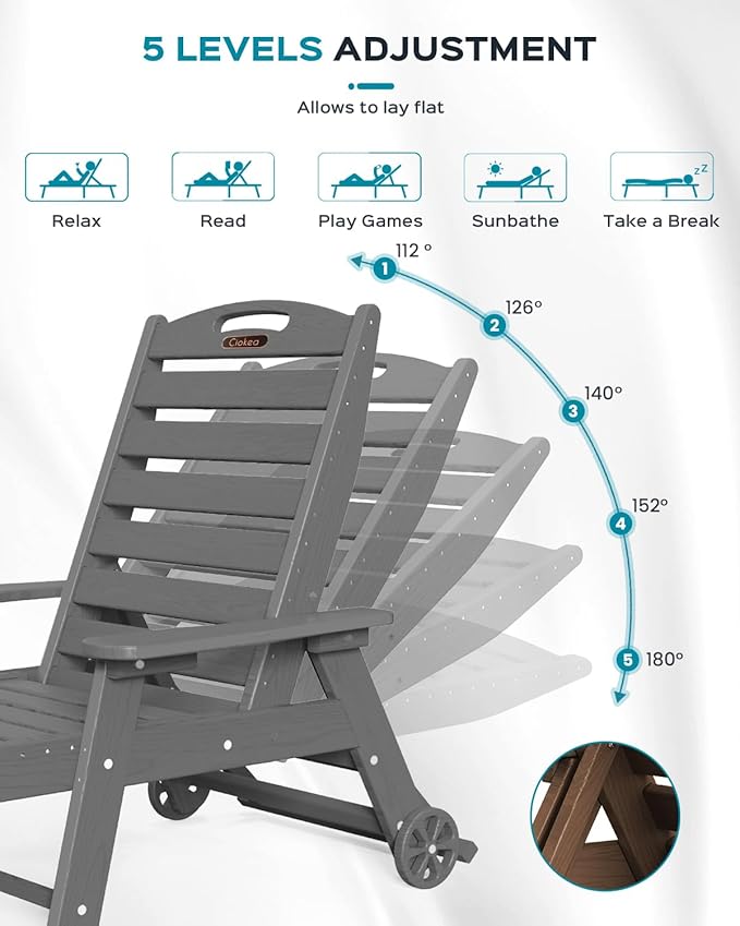 Ciokea Lounge Chair Outdoor, Oversized Chaise Lounge Chair