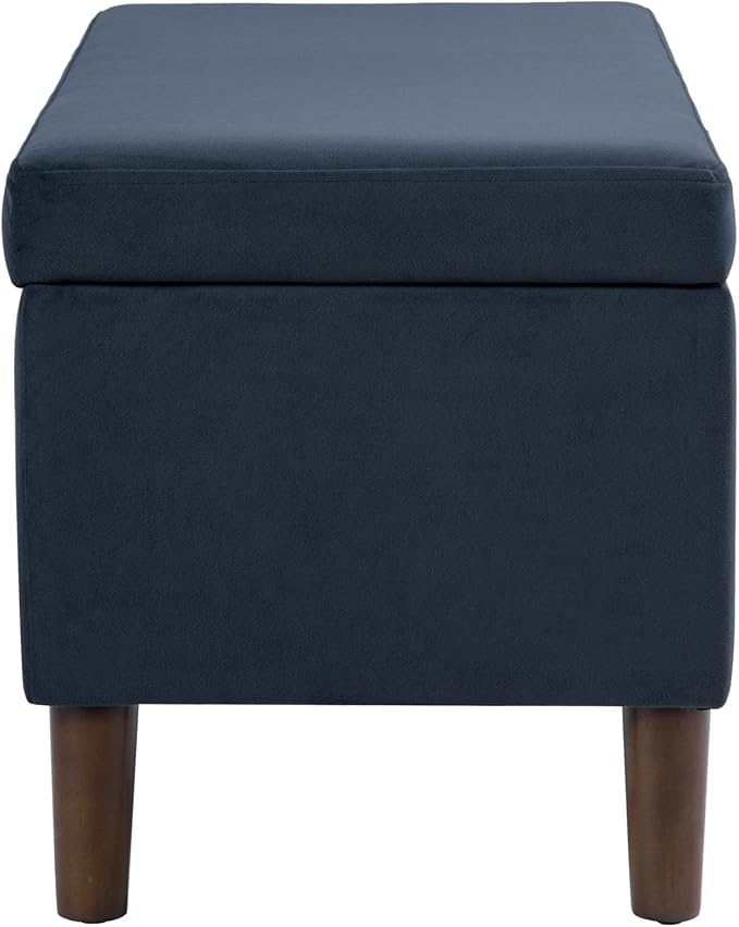 HomePop Malmo Decorative Storage Bench -Blue Velvet