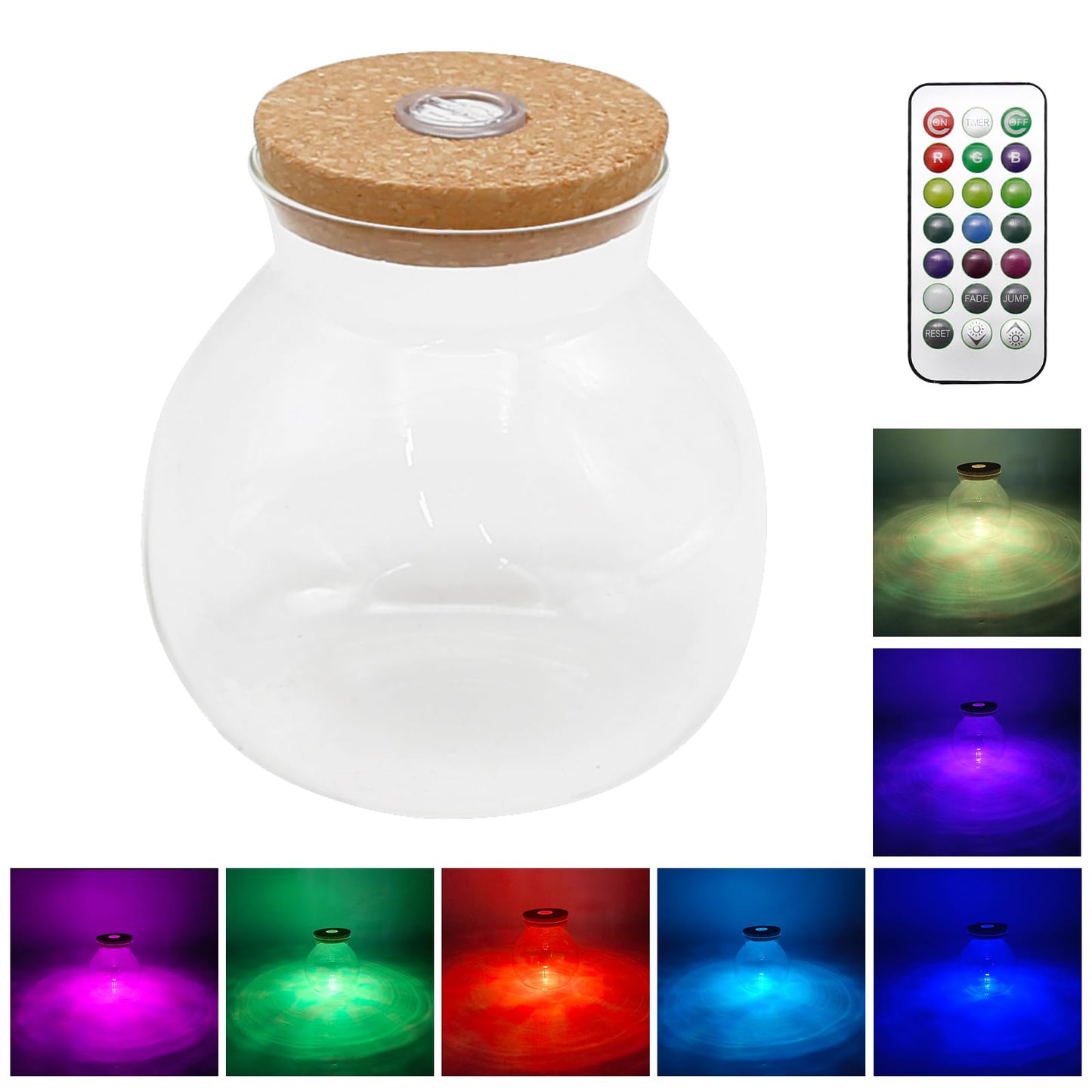 Round Glass Jar Storage Container, Plant Terrarium Display Glass, Moss Ball Bud Vases Jars, Easter Candy Jar Kitchen Canisters with Lid, for DIY Party Mason Jars Crafts Christmas Decoration (L)