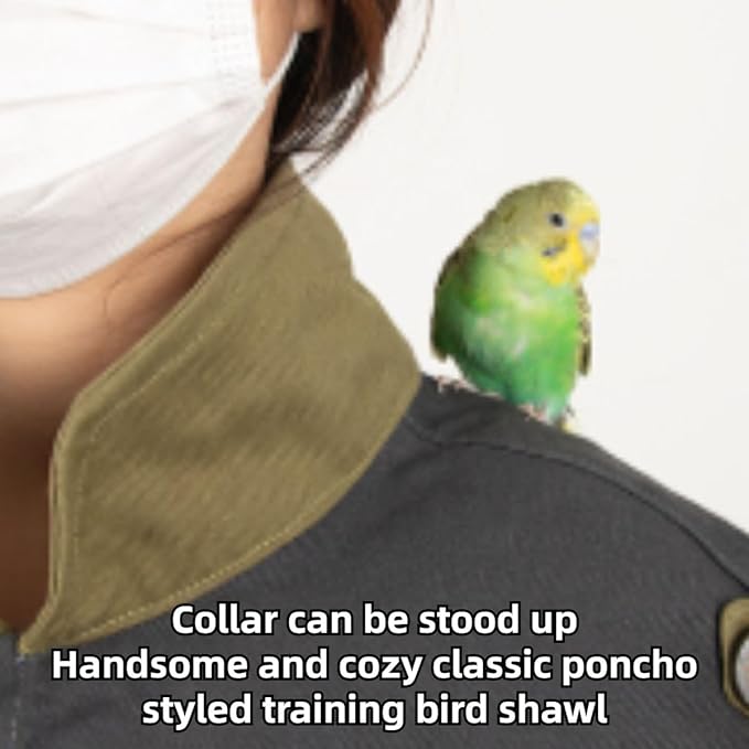 Parrot Anti-Scratch Shoulder Protector, Multi-Functional Bird Diaper Flight Suits Pee Pads Diaper Poop Shawl for Cockatiel Parakeet Macaw Lovebirds Finches (Green)