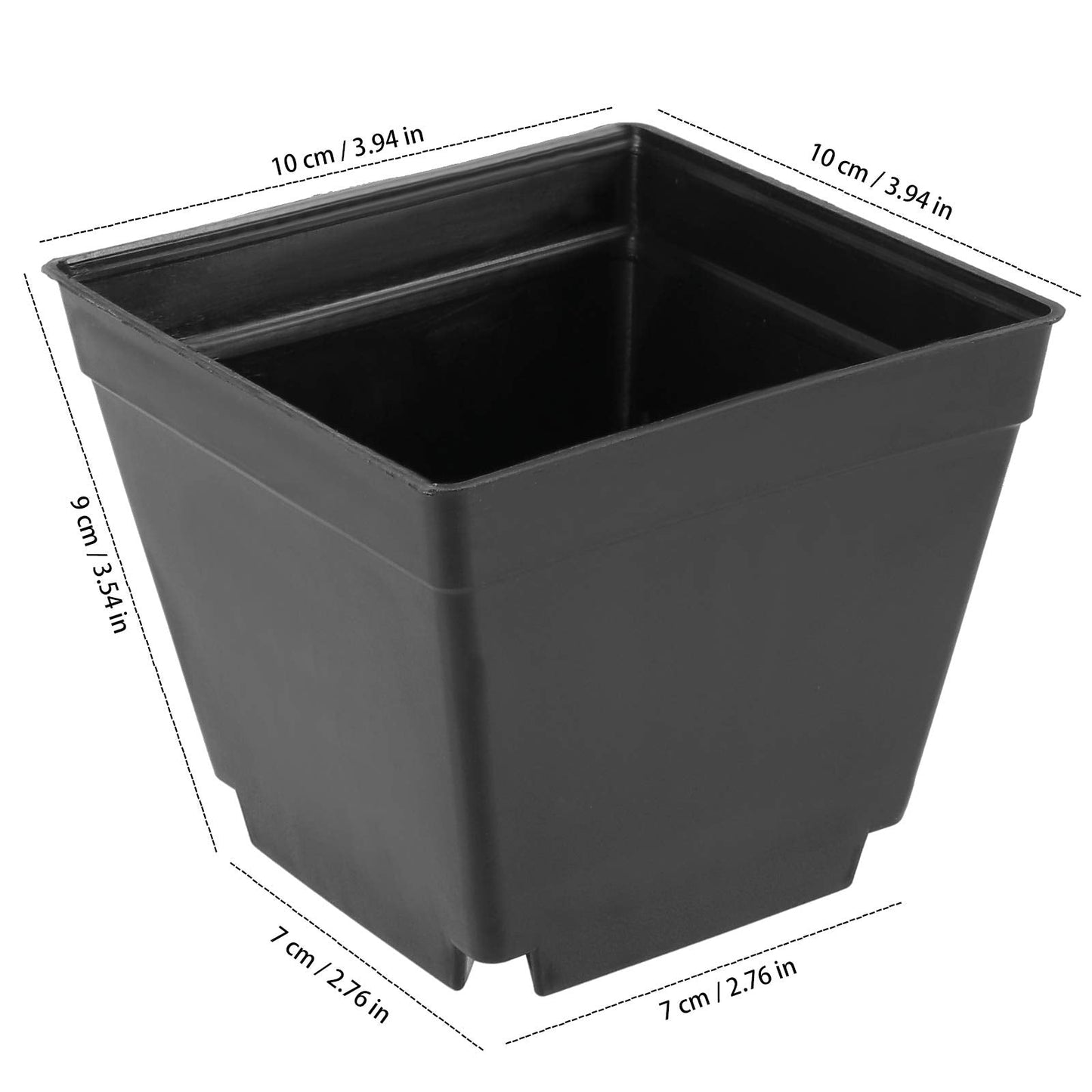 ZEONHAK 80 PCS 4 Inch Square Nursery pots, Plastic Seedling Seeds propogation Growing Pots with Trays, Post Plastic Thick Seed Start Germination for Seedling Flower, Plants, Succulents