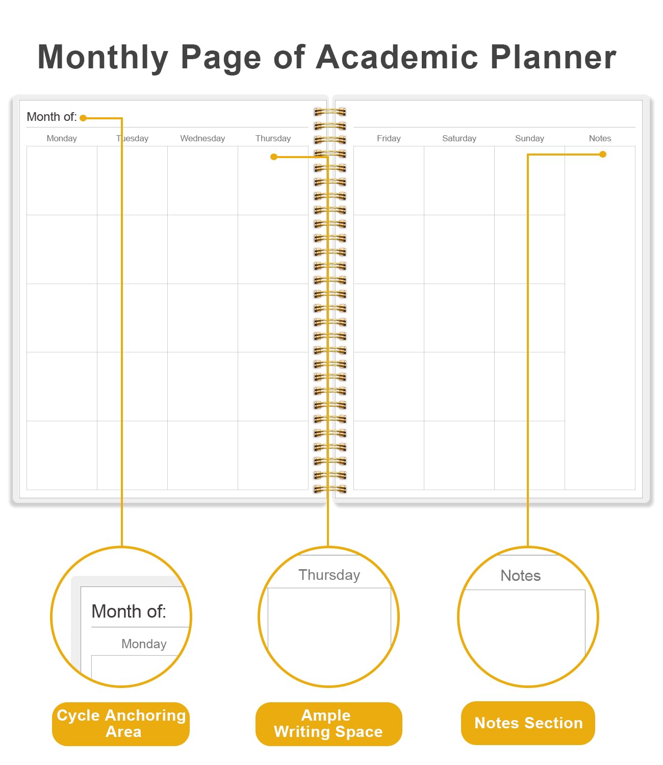 Academic Planner for 2026-2027 or Anytime - Undated Weekly Student Planner For Homeschool, High School, College & Nursing Students, 200 Pages, 8.5" x 11", Blue