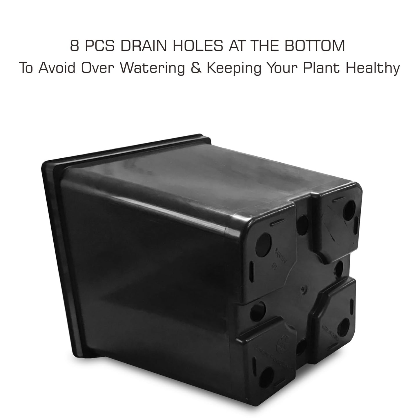 TopoGrow 1/2 Gallon Square Nursery Pots 24PCS Black Thick Durable Plastic Flower Pots with Drainage Holes, Reusable Seedling propogation Starter Pots for Indoor Plants, Transplanting, Succulents
