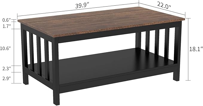 ChooChoo Farmhouse Coffee Table, 40 Inch