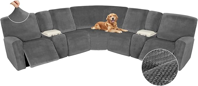 Arfntevss Sectional Recliner Couch Covers Velvet Washable Corner Sectional Sofa
