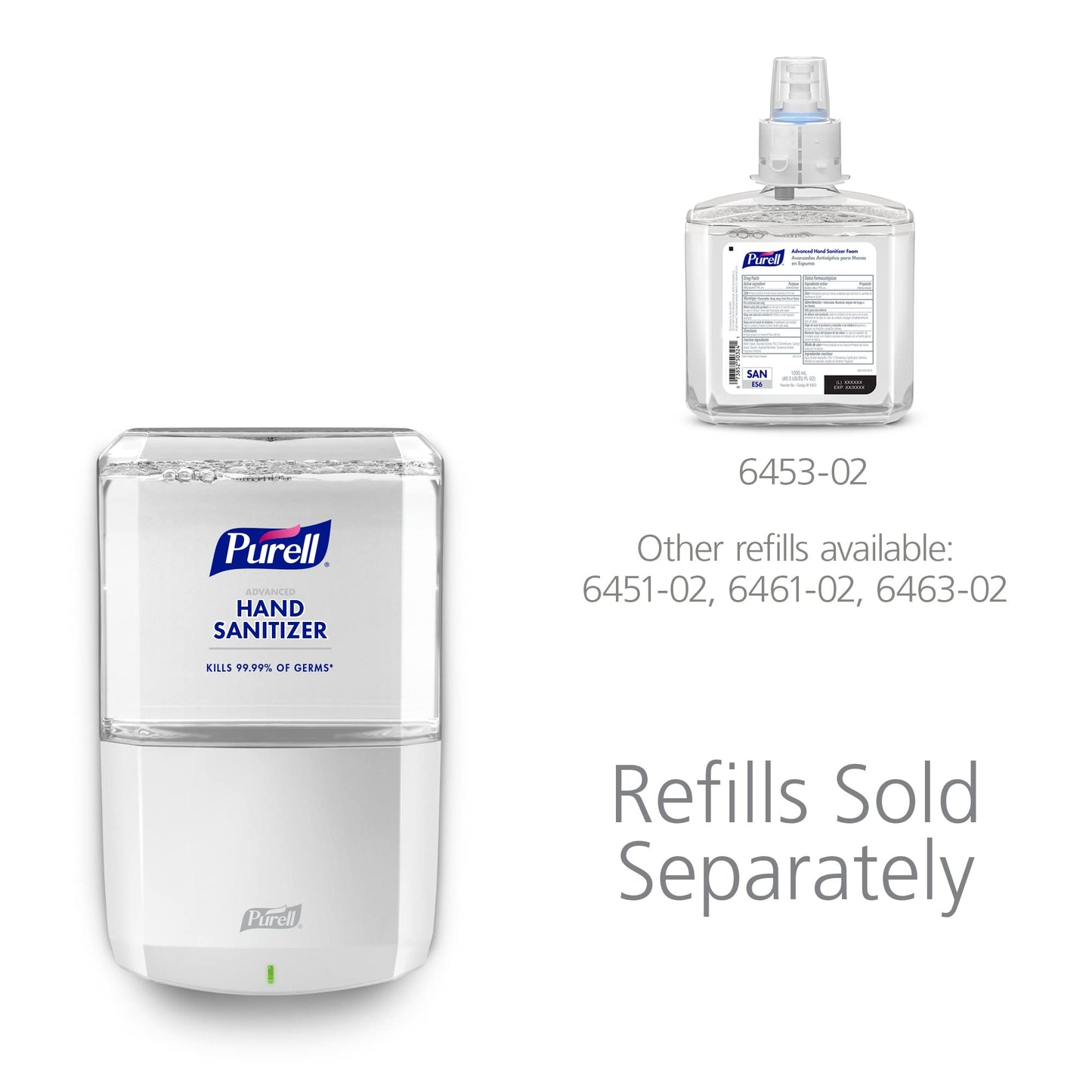 PURELL ES6 Automatic Hand Sanitizer Dispenser, White, Compatible with 1200 mL PURELL ES6 Automatic Hand Sanitizer Refills (Pack of 1) - 6420-01