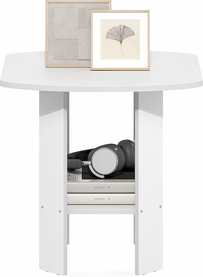 Furinno Simple Design Side Table, 2-Tier Square Modern End Table, Open Shelves